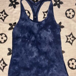 Lululemon Athletica Dark Blue Tie-Dye Tank Top